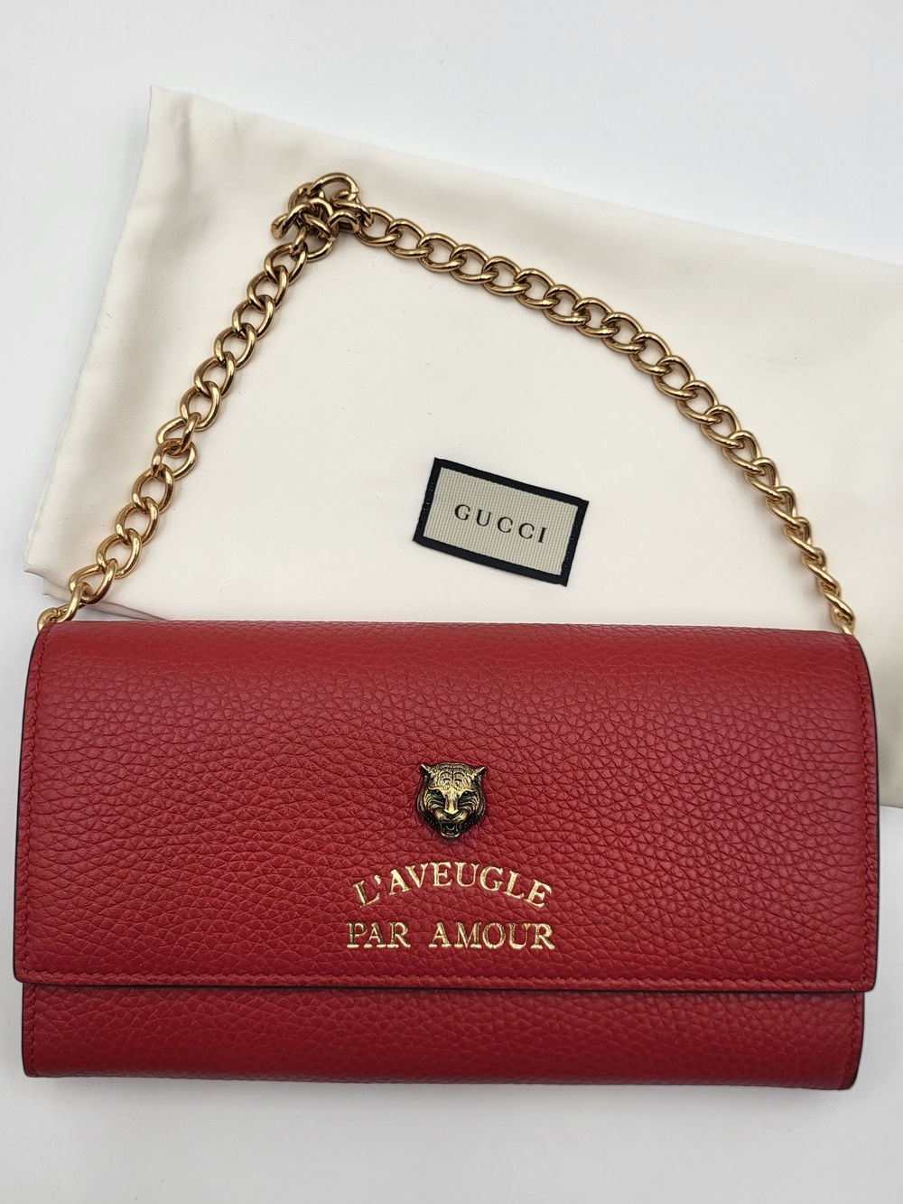 Gucci Animalier L'Aveugle Par Amour Pebbled Leather Epecial Edition..Authentic. - Picture 3 of 16